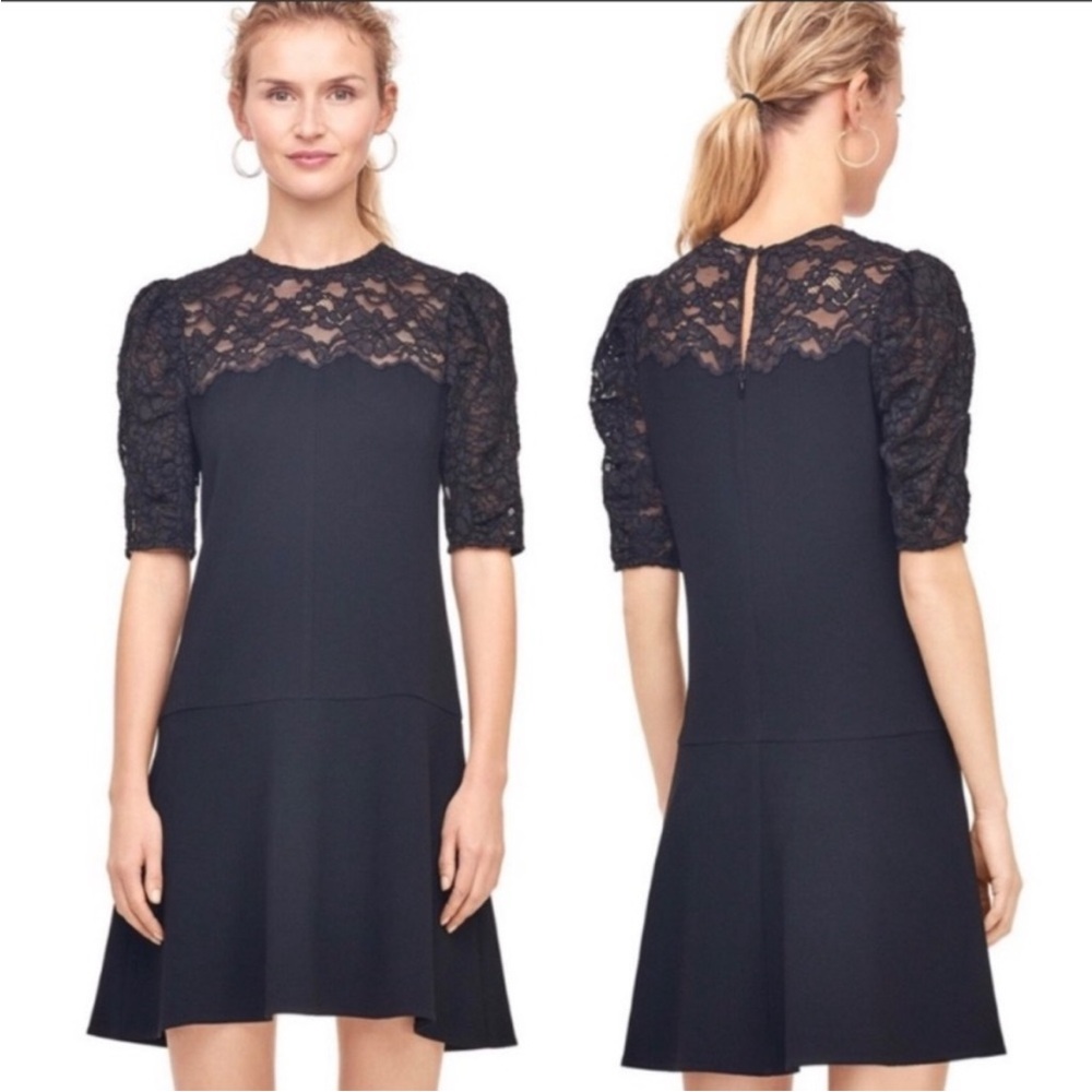 Rebecca Taylor Lace and Crepe A-Line Dress Size 6